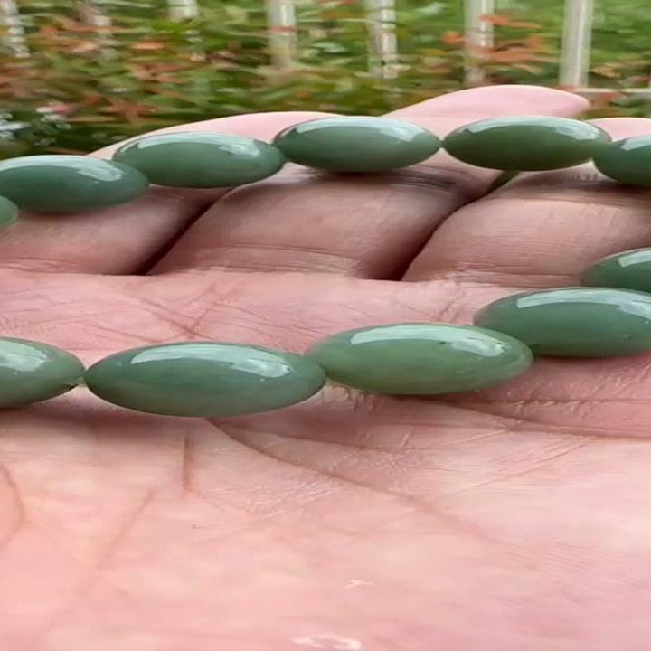 Genuine Burmese Jade Bracelet | 13mm Green Jade Bangle