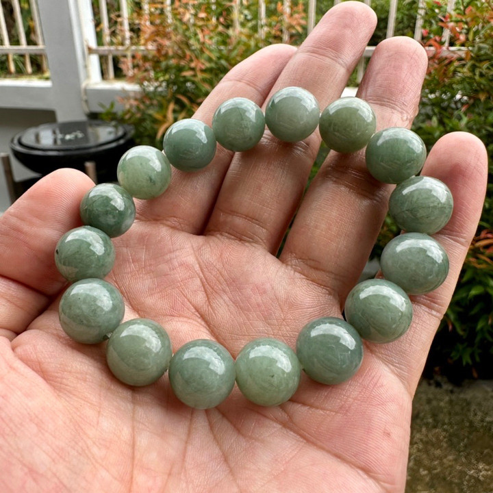Genuine Burmese Jade Bracelet | 13mm Green Jade Bangle