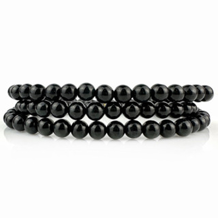Pulsera de jade auténtico | Brazalete de jade negro con inclusiones verdes