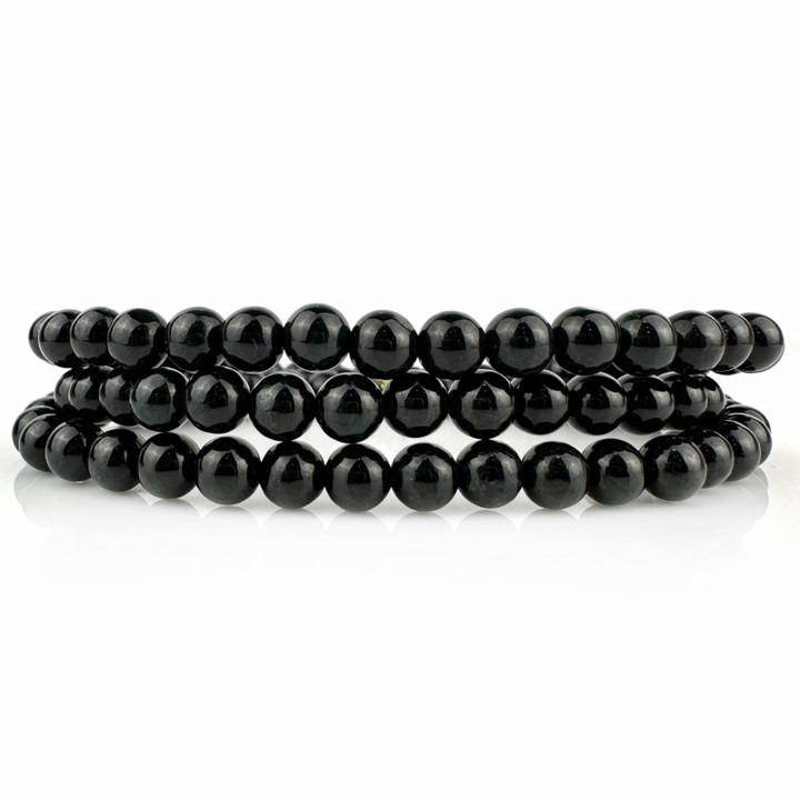 Pulsera de jade auténtico | Brazalete de jade negro con inclusiones verdes