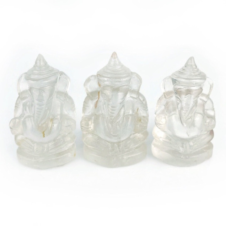 Handmade Crystal Ganesha Statue - Natural and Unique