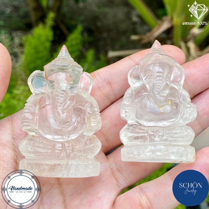 Handmade Crystal Ganesha Statue - Natural and Unique