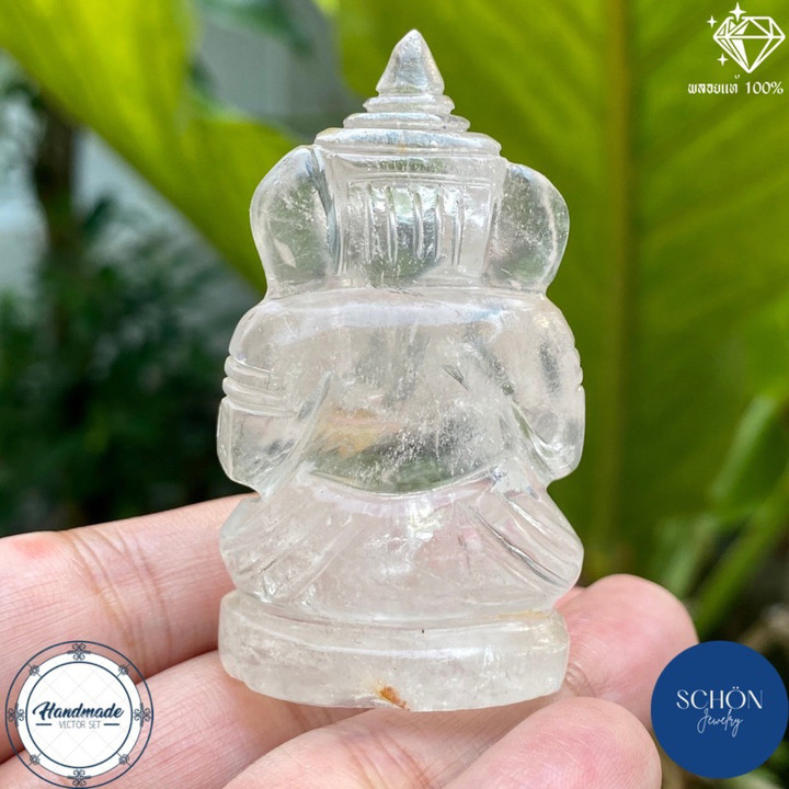 Handmade Crystal Ganesha Statue - Natural and Unique