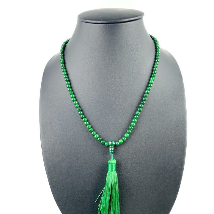 Imperial Jade Rosary - 108 Genuine Green Stone Beads
