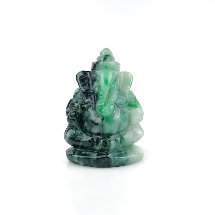 Genuine Jade Hand-Carved Ganesha Statue | Authentic and Lasting