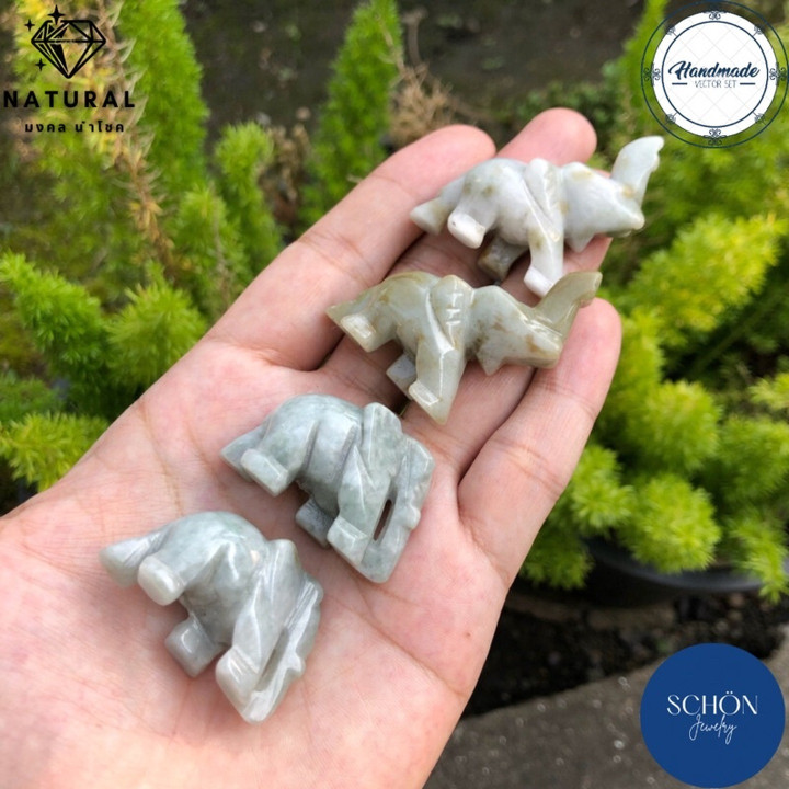 Hand-Carved Burmese Jade Elephant | Feng Shui Good Fortune Charm