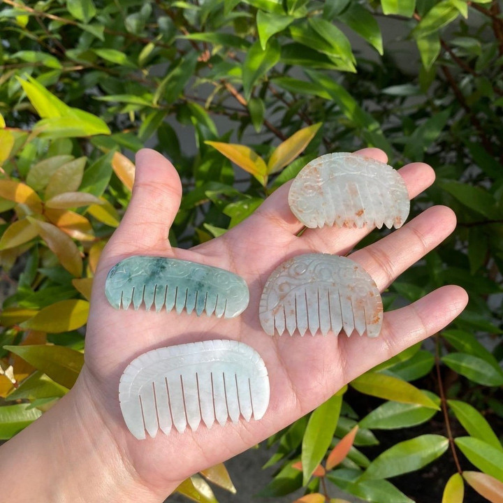 Genuine Jade Comb | Carved Jade for Hair and Harmony