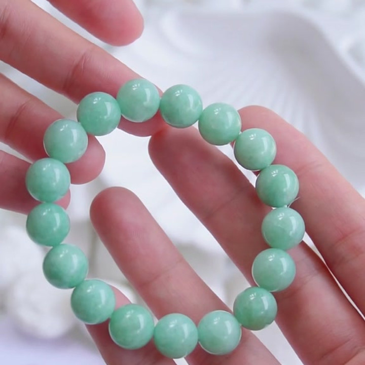 Cherie Burmese Jade Bracelet - Natural Quartz, Adjustable