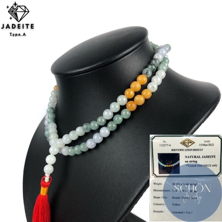 Auténtico rosario de jade - 108 cuentas y diseño Hok Lok Siu