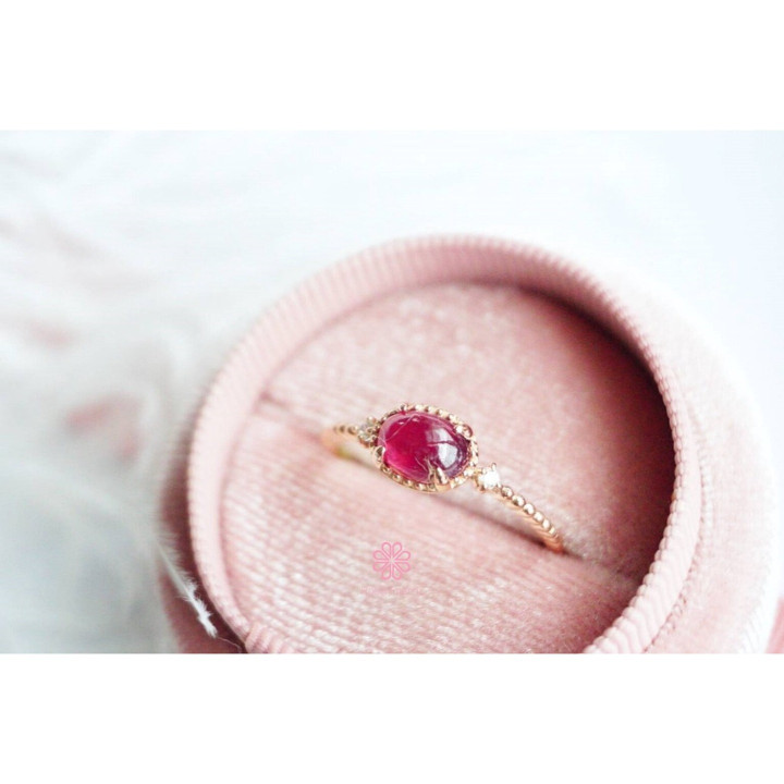 Genuine Ruby Ring in Sterling Silver - Rosen'marry