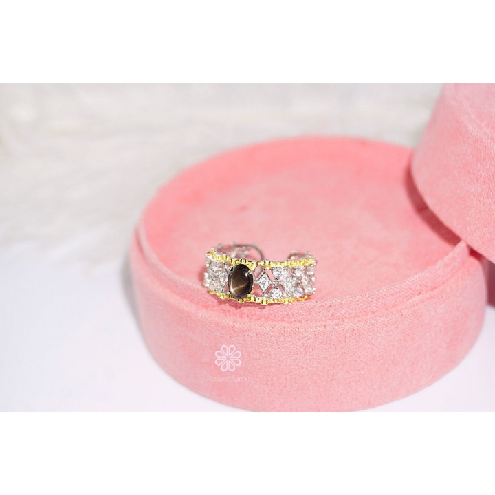 Bague saphir étoile noire | Argent sterling | Ajustable