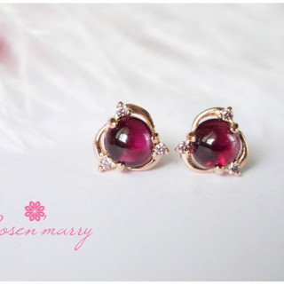 Genuine Garnet Earrings | Sterling Silver | Rosen'marry Jewelry