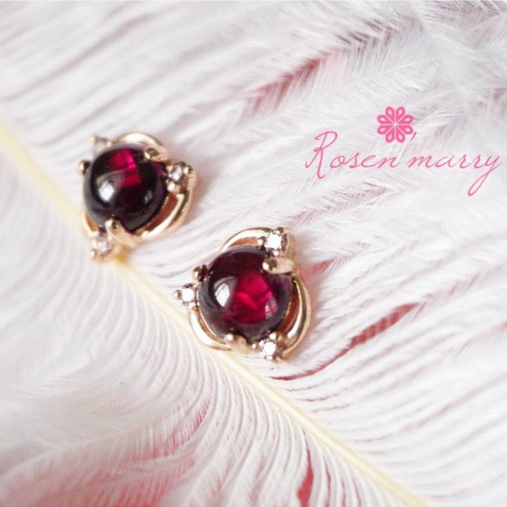 Genuine Garnet Earrings | Sterling Silver | Rosen'marry Jewelry