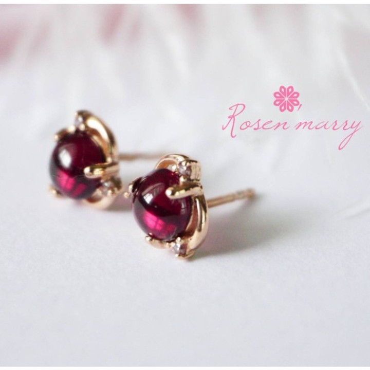 Genuine Garnet Earrings | Sterling Silver | Rosen'marry Jewelry