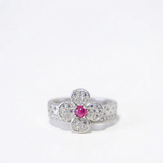 Genuine Ruby Ring | 3mm Stone | Sterling Silver | Size 5