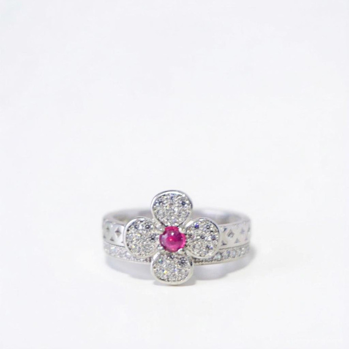 Genuine Ruby Ring | 3mm Stone | Sterling Silver | Size 5