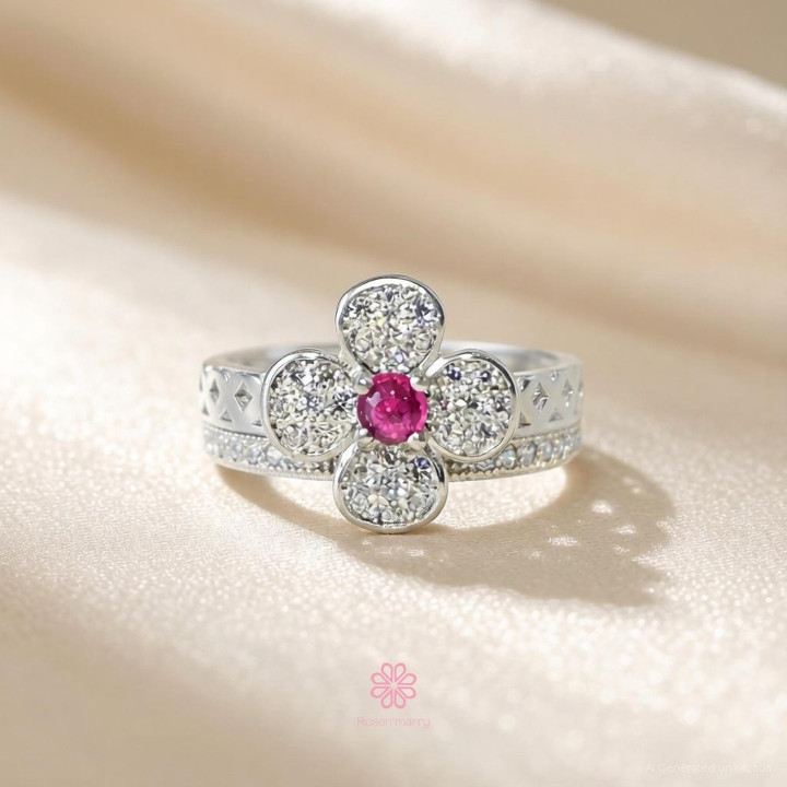 Genuine Ruby Ring | 3mm Stone | Sterling Silver | Size 5