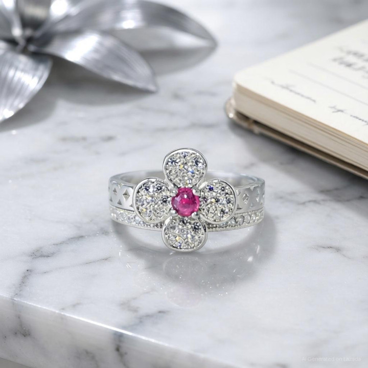 Genuine Ruby Ring | 3mm Stone | Sterling Silver | Size 5