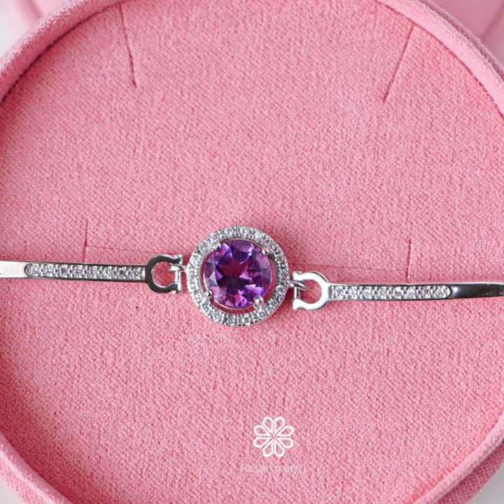 Bracelet en améthyste | Argent sterling | Véritable pierre précieuse