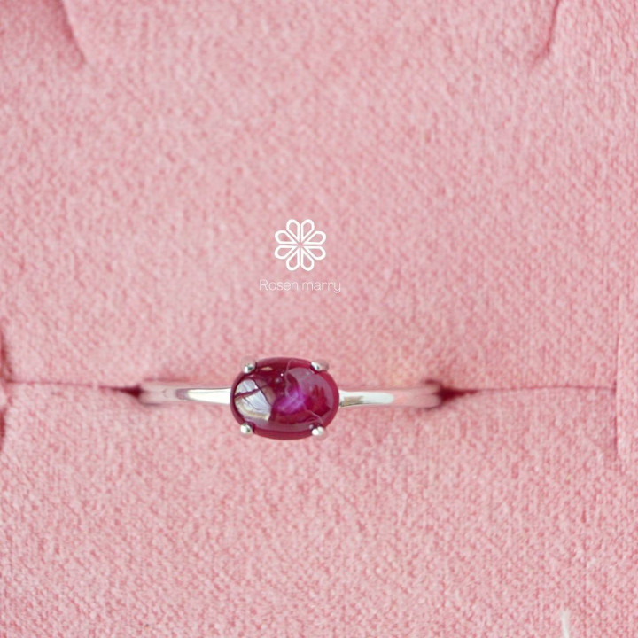 Bague en argent sterling sertie d'un rubis véritable | Good Fortune Jewelry RR011