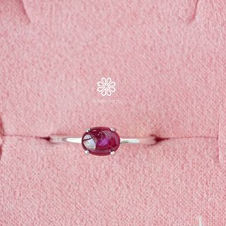 Bague en argent sterling sertie d'un rubis véritable | Good Fortune Jewelry RR011