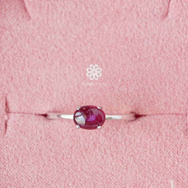 Bague en argent sterling sertie d'un rubis véritable | Good Fortune Jewelry RR011
