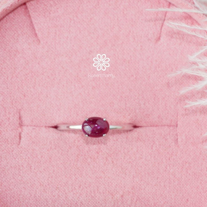 Bague en argent sterling sertie d'un rubis véritable | Good Fortune Jewelry RR011