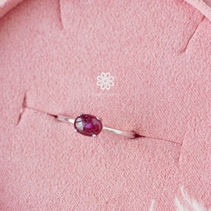 Bague en argent sterling sertie d'un rubis véritable | Good Fortune Jewelry RR011