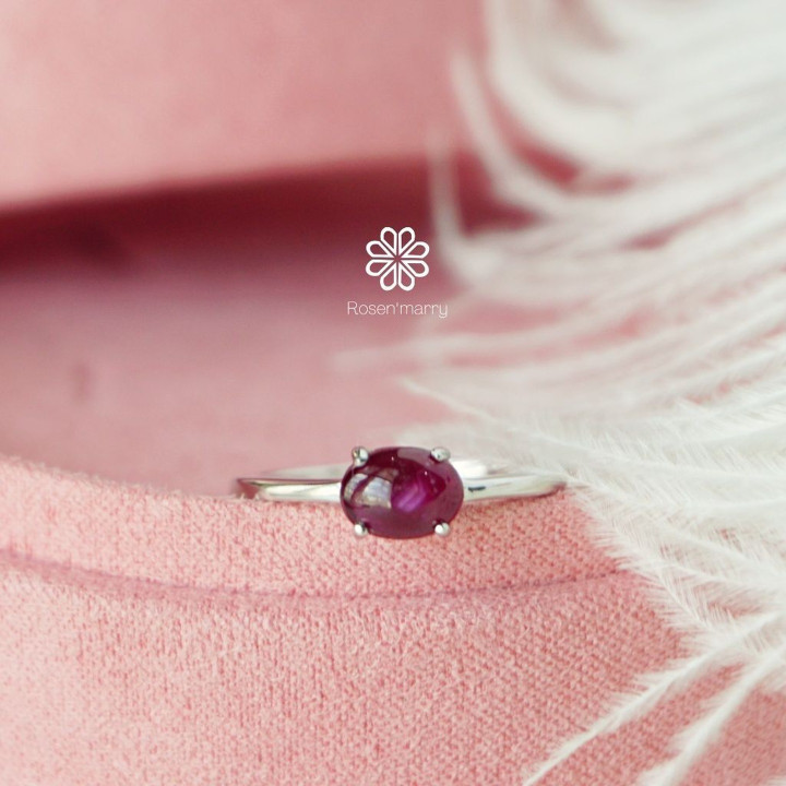 Bague en argent sterling sertie d'un rubis véritable | Good Fortune Jewelry RR011