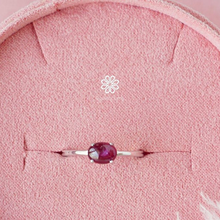 Bague en argent sterling sertie d'un rubis véritable | Good Fortune Jewelry RR011