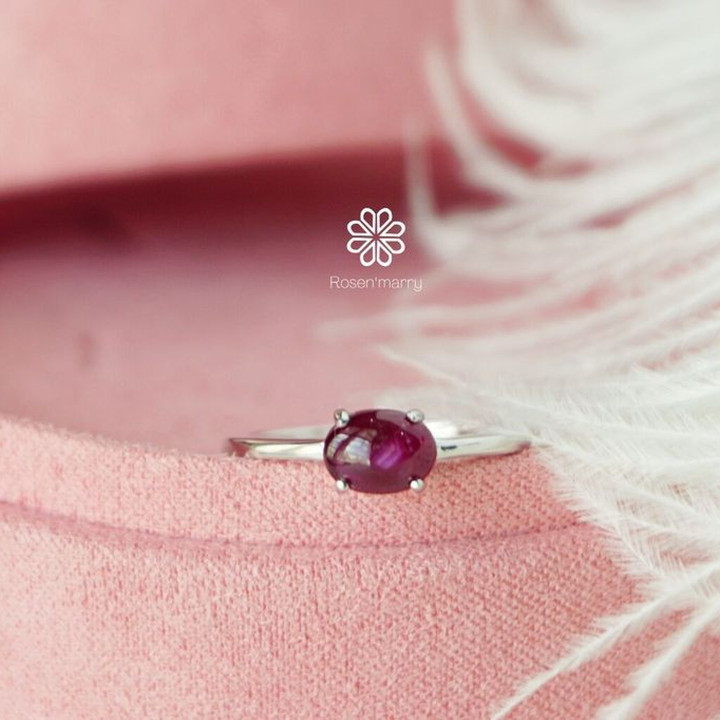 Bague en argent sterling sertie d'un rubis véritable | Good Fortune Jewelry RR011