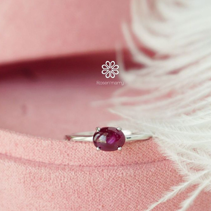 Bague en argent sterling sertie d'un rubis véritable | Good Fortune Jewelry RR011