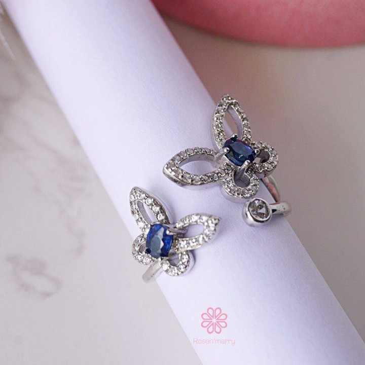 Bague papillon en saphir véritable | Argent sterling 925 | Cadeau
