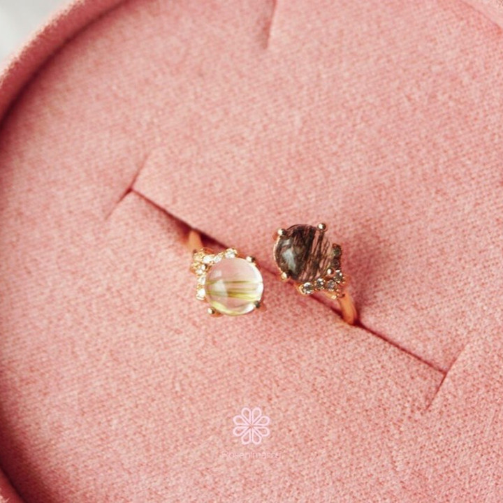 Bague en quartz rutile brut et argent sterling