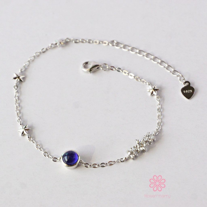 Echtes Saphir- und Sterlingsilberarmband - Rosen'marry RB069