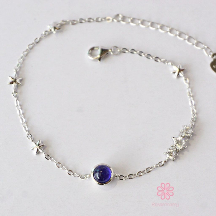 Echtes Saphir- und Sterlingsilberarmband - Rosen'marry RB069