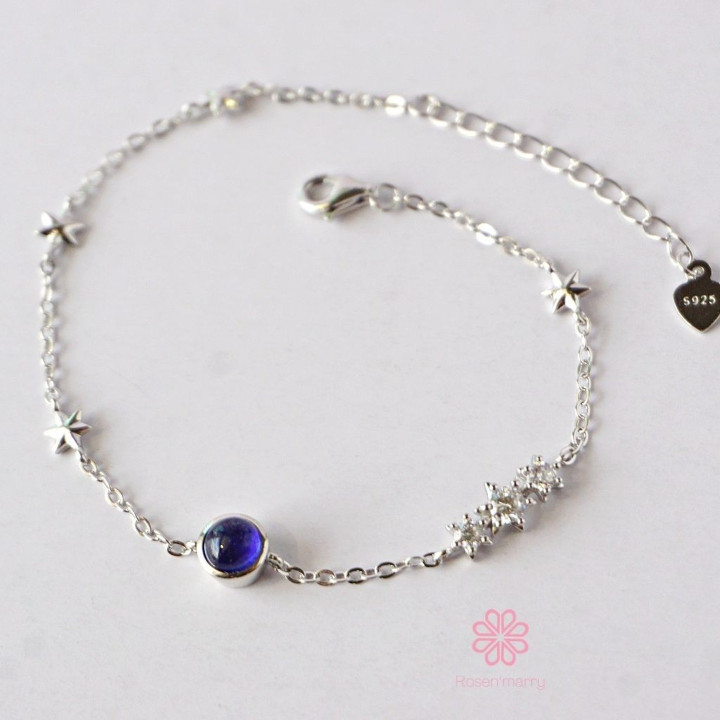 Echtes Saphir- und Sterlingsilberarmband - Rosen'marry RB069