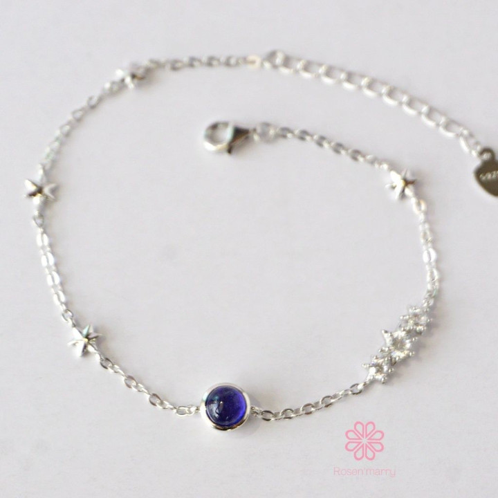 Echtes Saphir- und Sterlingsilberarmband - Rosen'marry RB069