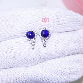 Sterling Silver Sapphire Earrings | Rosen'marry RE069 | Good Fortune Jewelry