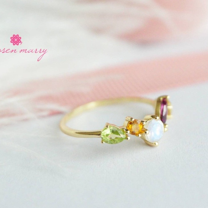 Bague en argent sterling et pierre précieuse - Romarin | RR056
