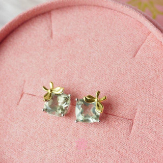 Green Amethyst Butterfly Earrings | 925 Sterling Silver
