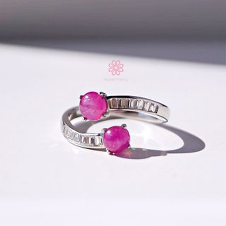 Genuine Ruby Ring | 925 Silver, Adjustable, 5mm Stone