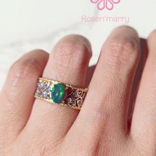 Black Opal Ring | 925 Silver, Adjustable and Gift Boxed