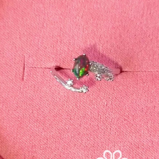 Black Opal Ring | 925 Sterling Silver, Adjustable, Genuine