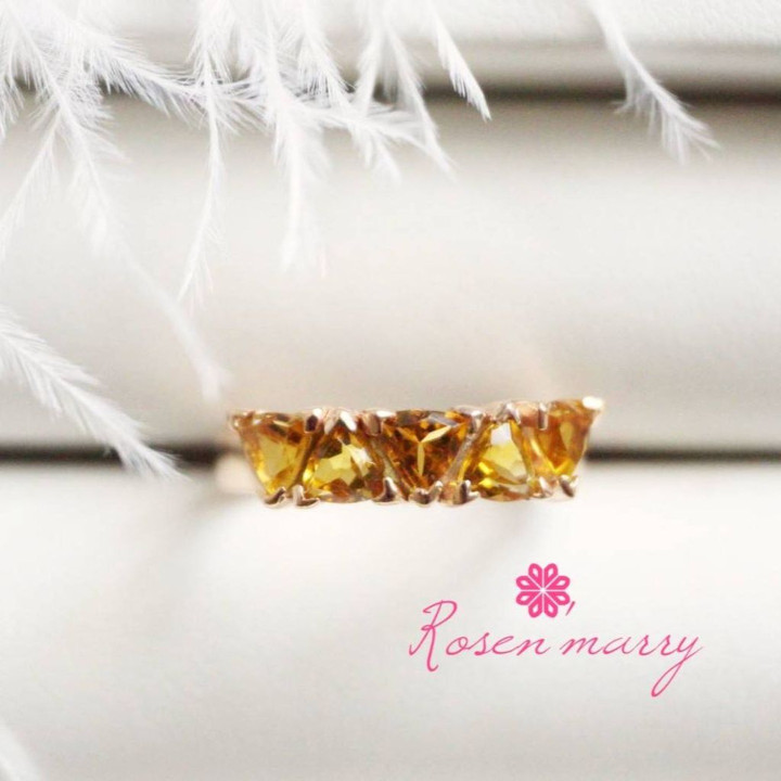 Bague en citrine et argent | Pierre précieuse authentique, cadeau pour elle | RR037