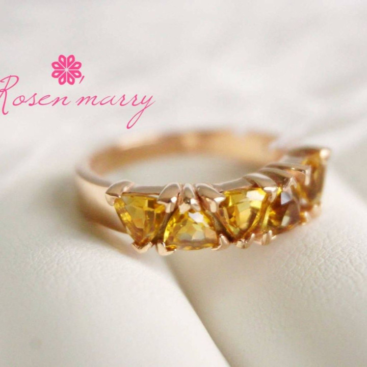 Bague en citrine et argent | Pierre précieuse authentique, cadeau pour elle | RR037