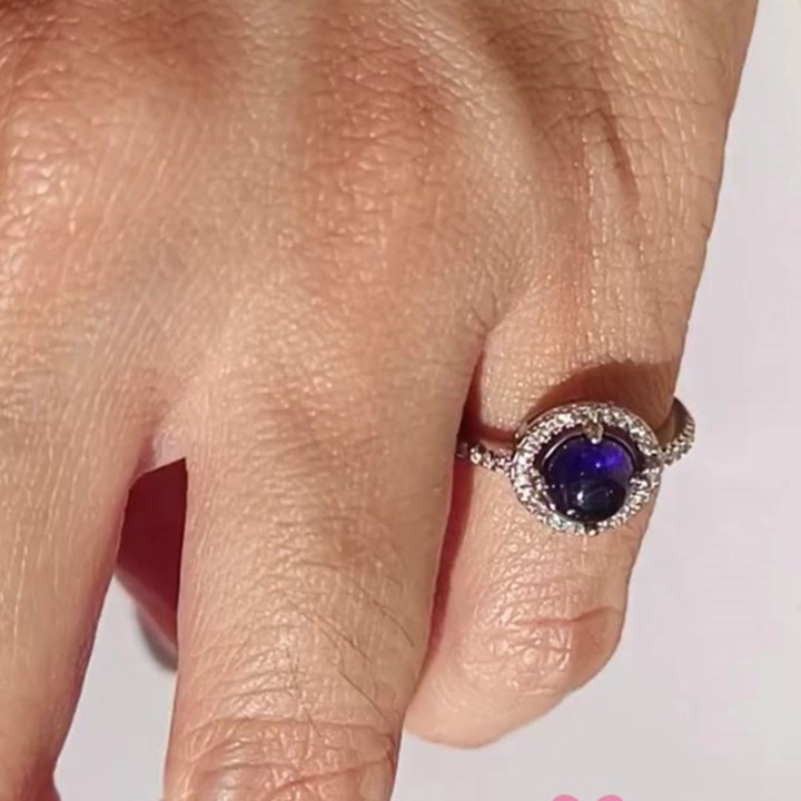 Bague en argent sterling et saphir (taille 50) - Rosen'marry