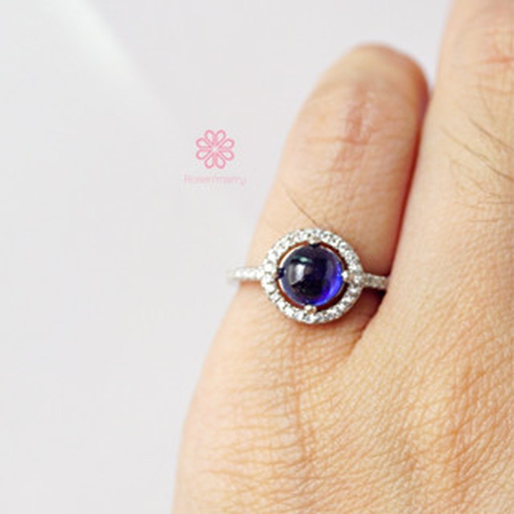 Bague en argent sterling et saphir (taille 50) - Rosen'marry