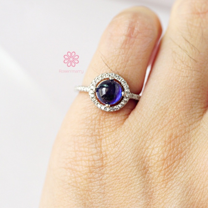 Bague en argent sterling et saphir (taille 50) - Rosen'marry