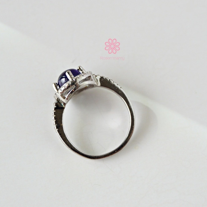 Bague en argent sterling et saphir (taille 50) - Rosen'marry